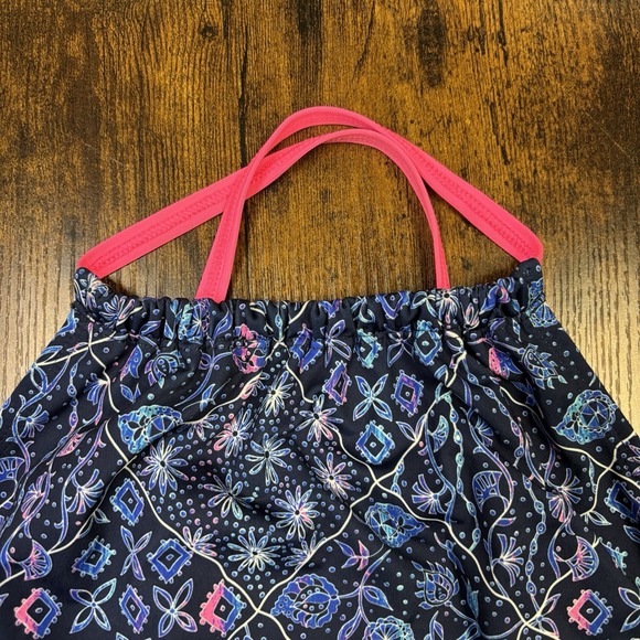 Lands' End Girls XL Blue Pink Floral Ocean Swim Top Racerback‎ Tankini - Picture 3 of 7